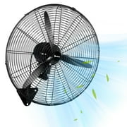 Ktaxon 20inch High Velocity Wall Mount Fan Oscillating,Industrial Fan with 4 Speed Ventilation,100% BLDC Copper Motor,4963CFM,,Heavy Duty Metal Fan for Outdoor, Indoor Use