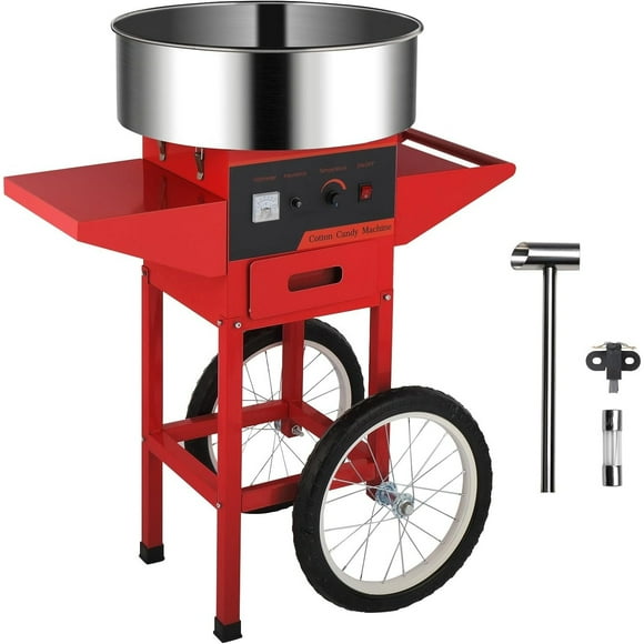 Ktaxon 21 Inch Cotton Candy Machine Cart, Electric Cotton Candy Maker Machine w/Stainless Steel Bowl, Sugar Scoop and Large Storage Drawer, Blue