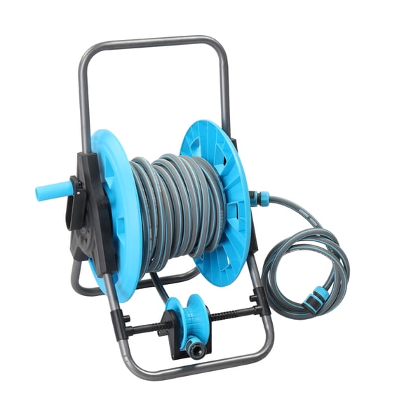 Ktaxon 22.8in Garden Hose Reel Cart, Blue & Gray Mobile Storage Cart (Hose Not Included)