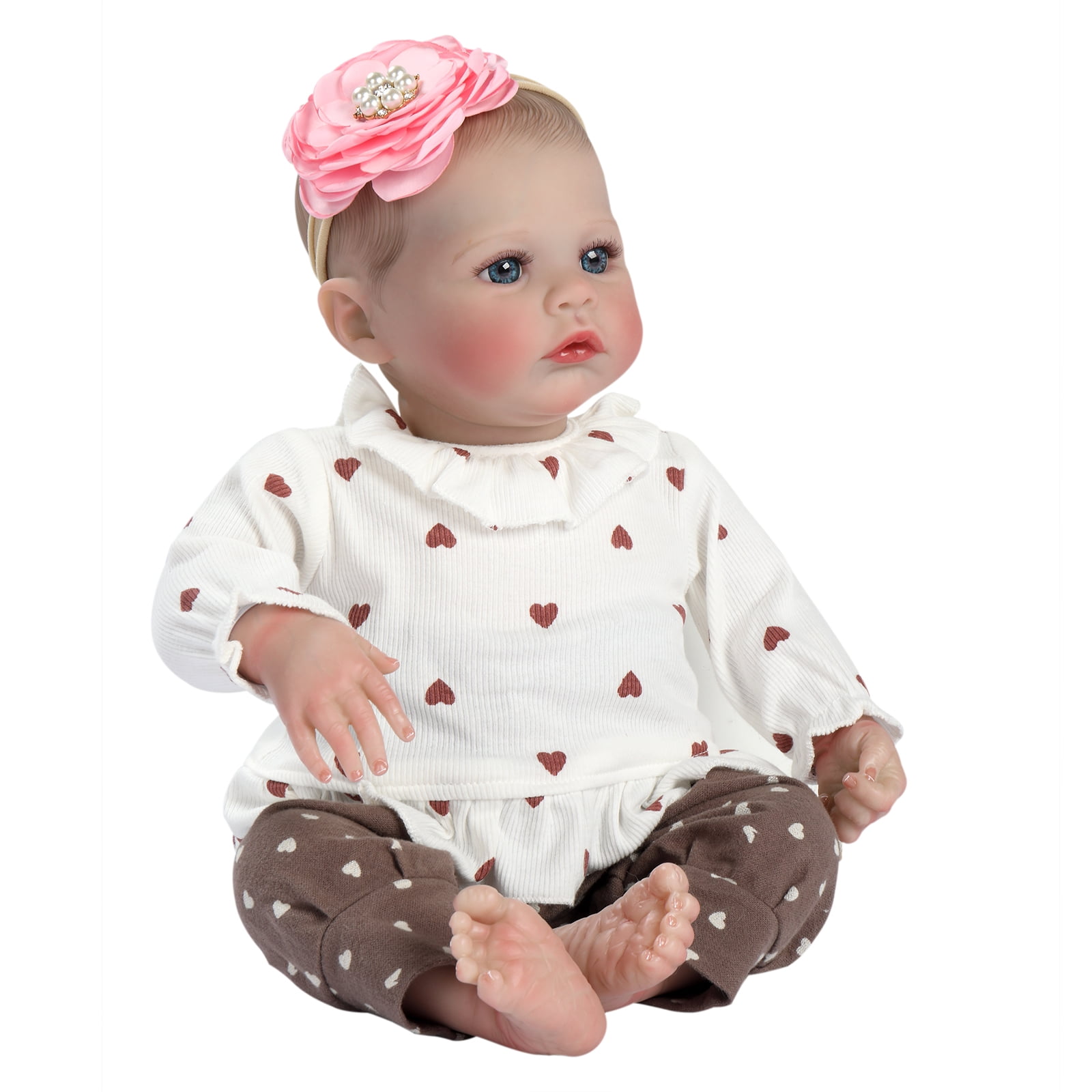 Ktaxon Reborn Baby Dolls, 20 Inch Realistic Newborn Eyes Open Doll Lifelike Weighted Soft Body with Accessory Set for Kids 3+