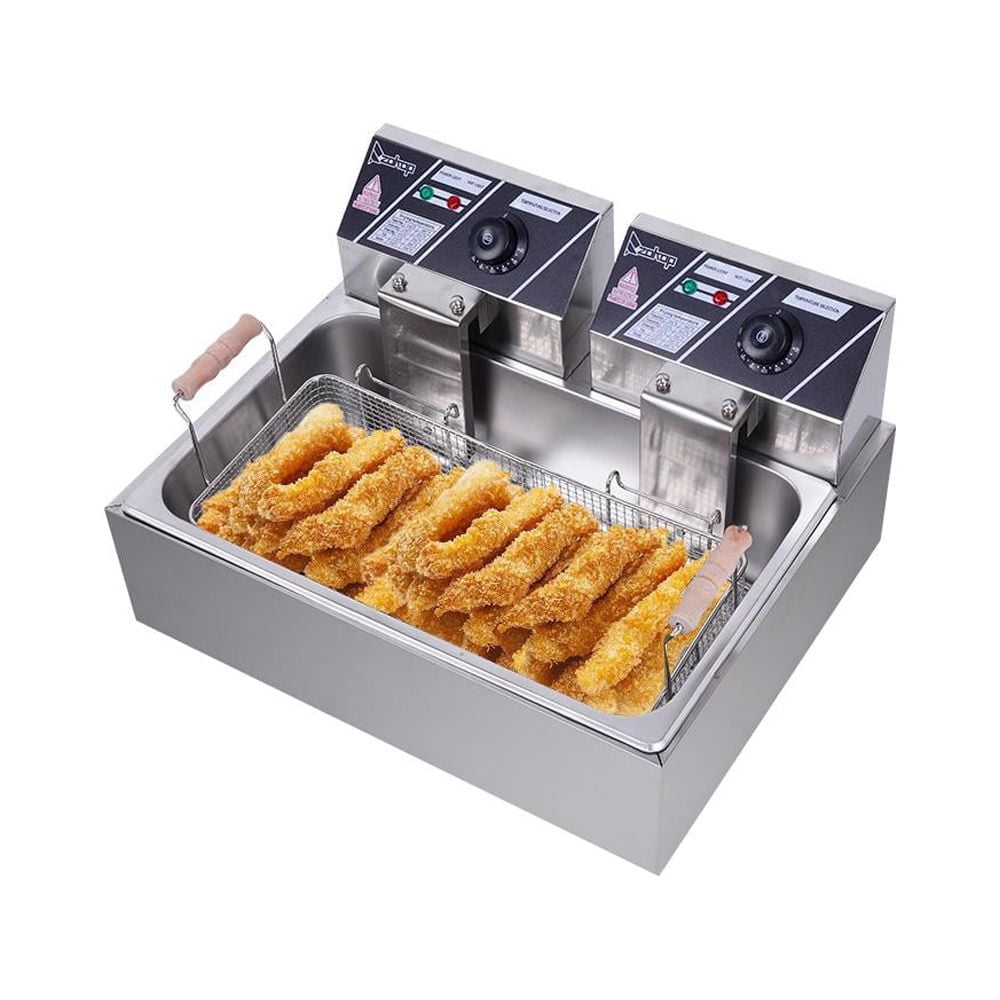 ALDKitchen Deep Fryer | 1-Basket Electric Fryer for Commercial Use | Stainless Steel | 6 L Capacity 110V