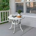 thumbnail image 1 of Ktaxon 23.6 in Aluminum Square Side Table, Metal Outdoor End Table, White, 1 of 7
