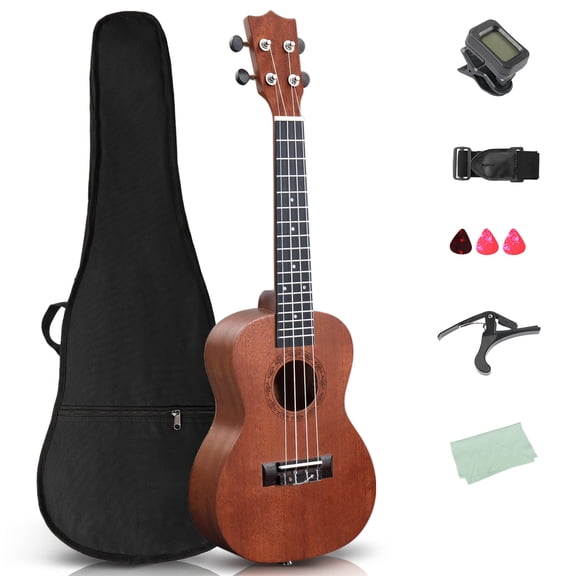 Ktaxon 23 Inch Concert Ukulele, All Mahogany Wood Beginner Ukelele Kit with Gig Bag, Tuner, Nylon Strings, Complete Starter Set for Kids & Adults