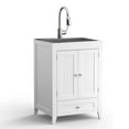 thumbnail image 1 of Ktaxon 24-Inch Laundry Sink with Cabinet and Pull-Out Sprayer Faucet, Stainless Steel Utility Sink with Cabinet, Grey Cabinet with Sink for Laundry & Utility Room, Kitchen, Bathroom, Basement, 1 of 8