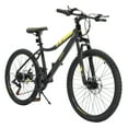 thumbnail image 1 of Ktaxon 24" Mountain Bike with Shimano 21 Speed, Disc Brakes, Yellow, 1 of 1