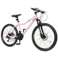 thumbnail image 1 of Ktaxon 24" Mountain Bike with Shimano 21 Speed, Disc Brakes, Pink Purple, 1 of 9