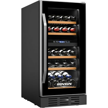 Ktaxon 26 Bottle Wine Fridge, Dual Zone Wine & Beverage Refrigerator w/Independent Temp & LED Control Panel, Built-in/Freestanding/Under Counter Wine Cooler Chiller for Red White Wine/Champagne/Beer