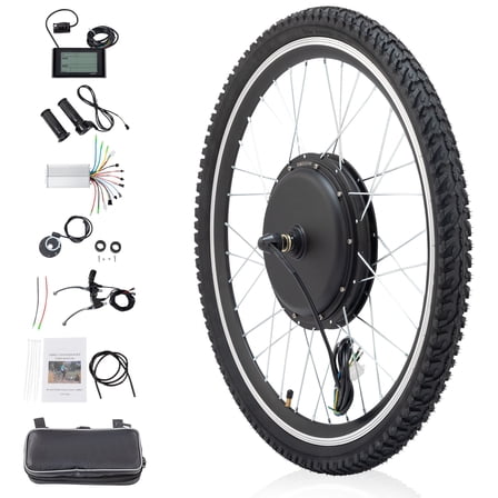 Ktaxon 48V 1000W Electric Bicycle Motor Kit, 26" Front Wheel E-Bike Conversion Kit  w/ LCD Display
