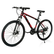 Ktaxon 26" Explorer Mountain Bike 21 Speed for Men and Women, Black, Red