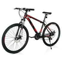 Campingsurvivals 21 Speed Mountain Bikes, with 26 inch Wheels and Dual Disc Brakes, Red/Black