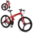 thumbnail image 1 of Ktaxon 26" Foldable Mountain Bike, Shimano 21 Speed, Front Rear Full Shock Absorption, Disc Brake Adult Bicycle, 1 of 7