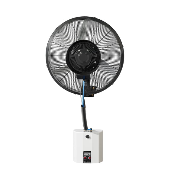 Ktaxon 26" Outdoor Misting Wall Fan with Water Tank, Industrial Wall Mount Mist Fan with BLDC Motor, 4-Speed High Velocity Waterproof Oscillating Fan, Workshop, Patio, Greenhouse