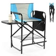 thumbnail image 1 of Ktaxon 26" Oversized Folding Director Chair, Heavy Duty Camping Chairs with Side Table & Cup Holder, Makeup Artist Seating with Storage Bag, Supports 400 lbs, Sky Blue, 1 of 10