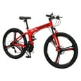 thumbnail image 1 of Ktaxon 26 inch 21 Speeds Folding Mountain Bike High Carbon Steel, for Adults Men Women, Red, 1 of 7