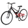 thumbnail image 1 of Ktaxon 26 inch 7 Speed Mountain Bike for Adult, Dual Shock Absorbers, Dual V Brake, Black Red, 1 of 10