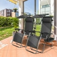 thumbnail image 1 of Ktaxon 2PCS Folding Zero Gravity Reclining Lounge Chairs with Head Canopy Outdoor Beach Patio Yard Multiple Color-Black, 1 of 7