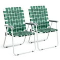 thumbnail image 1 of Ktaxon 2Pcs Oversize Patio Lawn Folding Chairs, Outdoor Webbed Portable Seating, Lightweight Steel Beach Dining Chair for Outdoor Yard, Garden (Blue, Oversized), 1 of 6