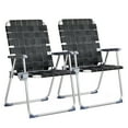 thumbnail image 1 of Ktaxon 2Pcs Oversized Folding Lawn Chair, Portable Aluminum Patio Webbed Chair with Detachable Cup Holder, 330 LBS Heavy Duty Seating for Yard, Garden (Oversized, Black), 1 of 8