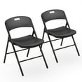 thumbnail image 1 of Ktaxon 2Pcs Plastics Folding Chairs, Capacity Up to 350Lbs Portable Seating for Outdoor Indoor Patio Party Dining Wedding Commercial, Black, 1 of 7