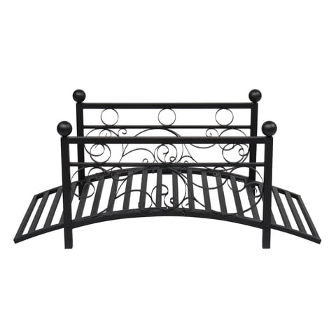 Ktaxon 3.3FT Metal Arch Garden Bridge Decorative Footbridge for Stream, Fish Pond, Black