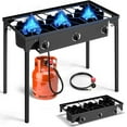 thumbnail image 1 of Ktaxon 3 Burner Gas Propane Cooker Outdoor Camping Picnic Stove Stand BBQ Grill, 1 of 9