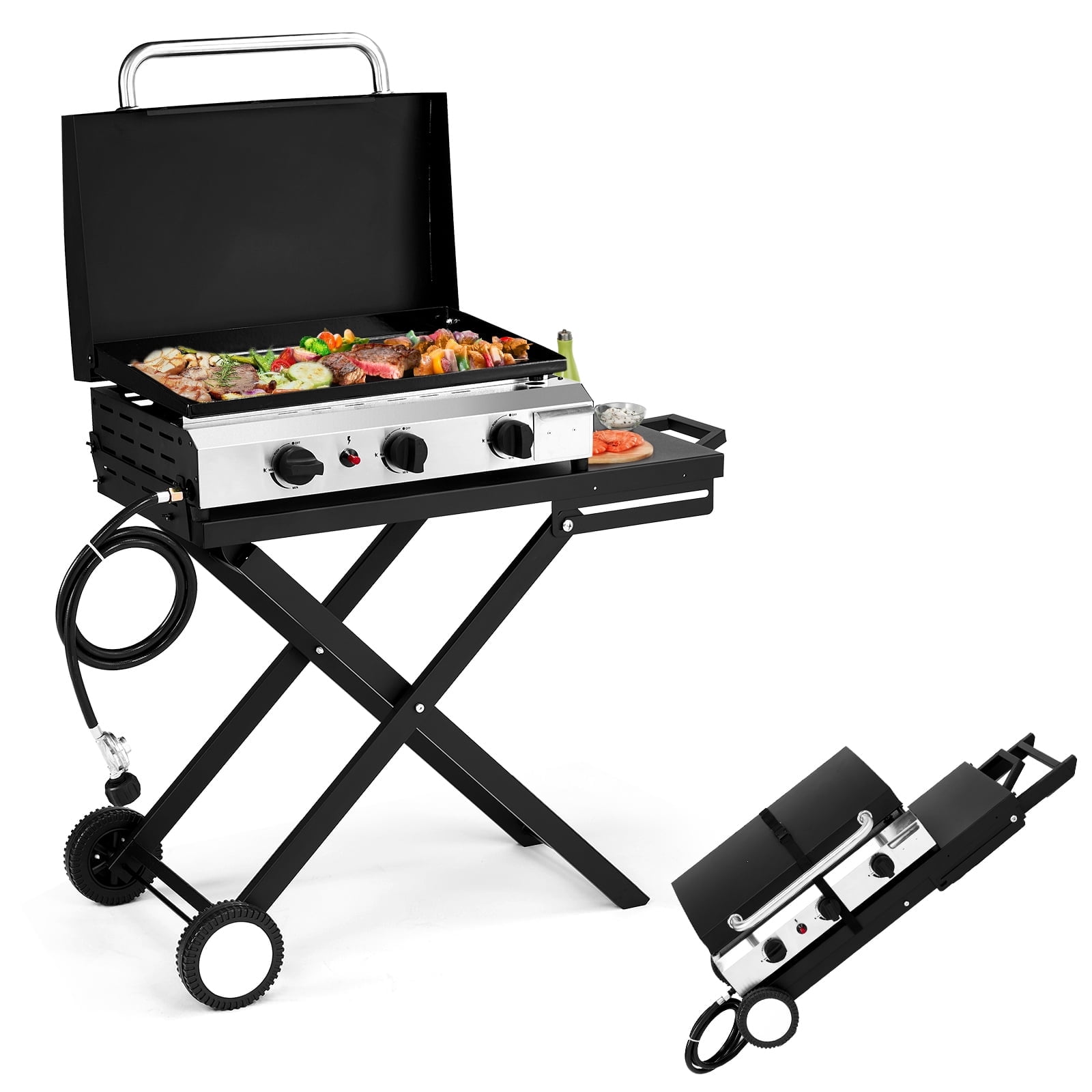 3-Burner Ktaxon Gas Propane Grill on Walmart shelf with free shipping offer