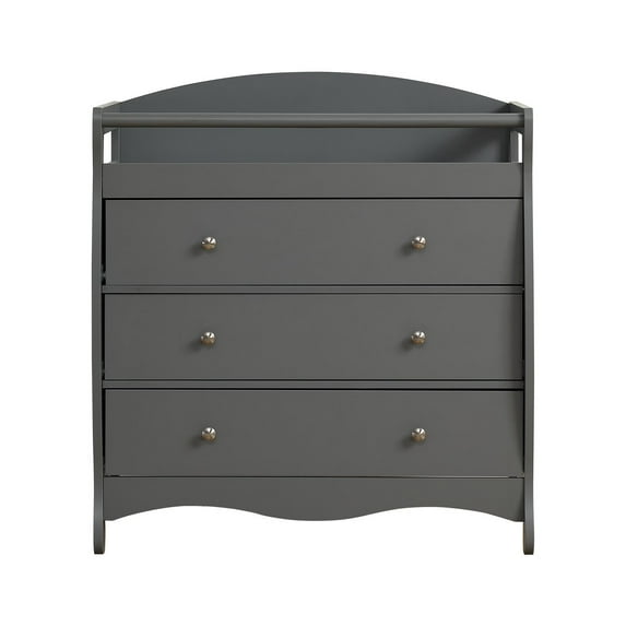 Ktaxon 3-Drawer Changing Table, Infant Diaper Changing Station with Drawers, Safety Rails & Strap, Baby Changing Table Dresser for Nursery, Easy Assembly (Gray)