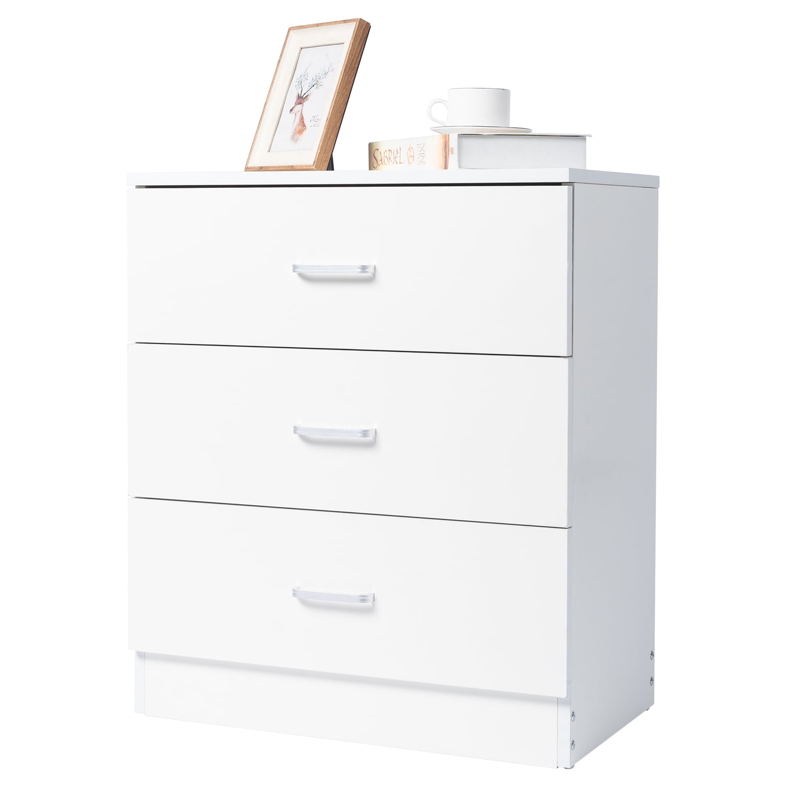 Walmart promo code:  Ktaxon FCH Modern 3-Drawer Dresser, White with Metal Handles, Perfect for Bedside Stand, Bedroom
