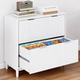 thumbnail image 1 of Ktaxon Wood 2-Drawer File Cabinet Office Filing Organizer for Home Office, Filing Cabinet Nightstand for Letter Legal A4 Size File Folder Storage, White, 1 of 10
