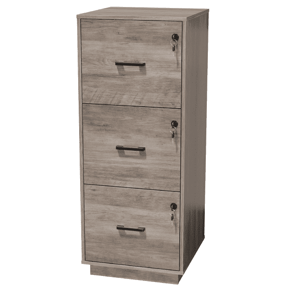 Ktaxon 3-Drawer Wood File Cabinet 15.4" Deep Vertical Filing Cabinet for Letter A4-Sized Files Easy to Assemble, Gray