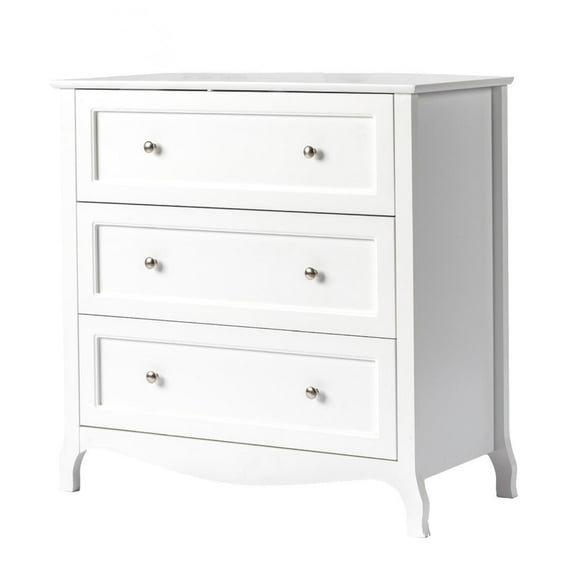 Ktaxon 3 Drawers Dresser Chests for Bedroom, Wood Chset of Drawers,Dressers Organizer for Bedroom, Living Room,Hallway, White