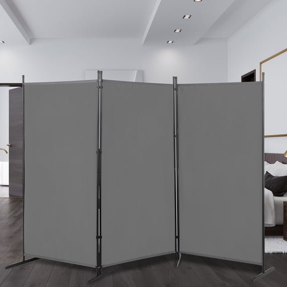 Ktaxon 3 Panel Folding Privacy Screen Portable Divider Folding Partition 6 FT Room Separator Freestanding Wall, Gray