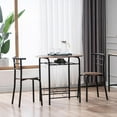 thumbnail image 1 of Ktaxon 3 Piece Dining Set Compact 2 Chairs and Table Set with Metal Frame Fire Wood and Black, 1 of 9