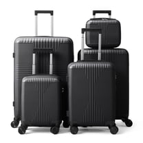Ktaxon 3-Piece Luggage Set Hardshell Lightweight ABS Carry On Suitcase 360° Spinner Wheels Black