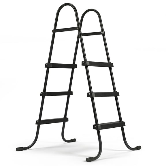 Ktaxon 3-Step 43" Steel Above Ground Pool Ladder, Heavy Duty Non-Slip, Black