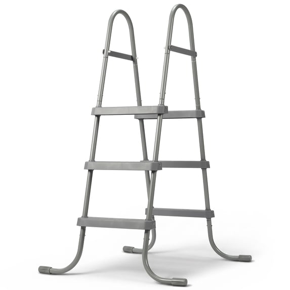 Ktaxon 3-Step 43" Steel Above Ground Pool Ladder, Heavy Duty Non-Slip, Gray