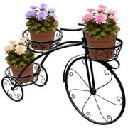 Ktaxon 3-Tier Decorative Bicycle Metal Plant Stand & Flower Pot Holder Black