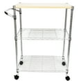 thumbnail image 1 of Ktaxon 3-Tier Rolling Kitchen Trolley Cart Steel Island Storage Utility Service Dining Silver, 1 of 7