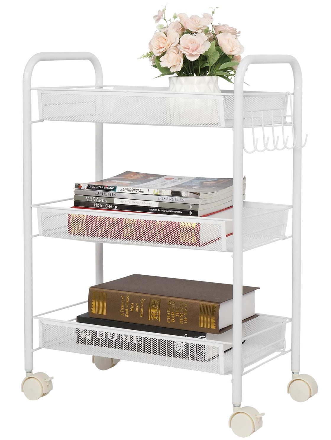 Ktaxon 3 Tier Rolling Kitchen Shelf Organizer, Metal Pantry Storage