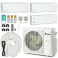 thumbnail image 1 of Ktaxon 3 Zone 9000+12000+18000 BTU WIFI Mini Split AC/Heating System,20 SEER2+21 SEER2 Ductless AC,36000 BTU Ductless Split Air Conditioner with Pre-Charged Condenser, Heat Pump & 25Ft Line Set, 1 of 13