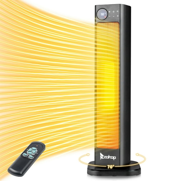 Ktaxon Tower Space Heater, 30''  Electric Heaters for Indoor Use with Thermostat and Remote, 70°Oscillation, 12H Timer, 5 Modes, 1500W PTC Ceramic Fast Safety Heat for Office Bedroom Home