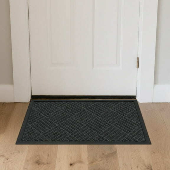 Ktaxon 30" x 17" Front Door Mat Outside Entrance, Durable Outdoor Indoor Mat, Low Profile Heavy Duty Doormat, Non-Slip Backing, Stain and Fade Resistant, Easy Clean Patio Porch Entryway Mat, Grey