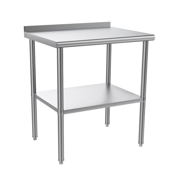 Ktaxon 30" x 24'' Stainless Steel Worktables Workbenches, Commercial Work Table for Prep, with Backsplash, for Kitchen, Restaurant, Home, Hotel