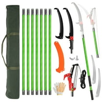Ktaxon 30FT Manual Pole Saw, Lightweight Tree Trimmer with Steel Blade for Branch Cutting, Green