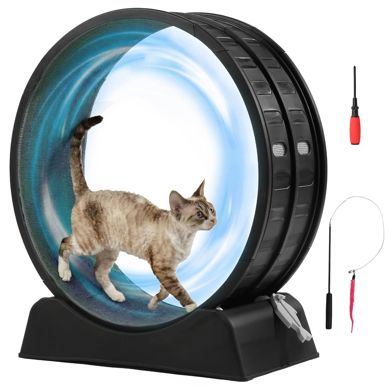 Ktaxon 31 inch Large Cat Exercise Wheel - Indoor Cat, Cat Treadmill, Cat Running Wheel, Black