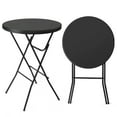 thumbnail image 1 of Ktaxon 32" Round  Folding Bar Table, High Top HDPE Matrial Table for Indoor Outdoor Party Restaurants Wedding Commercial Event, Black, 1 of 8