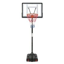 Ktaxon 33 In. Portable Basketball Hoop Stand, 6.5-8 ft Adjustable Basketball Goal System, with PVC Backboard Indoor/Outdoor