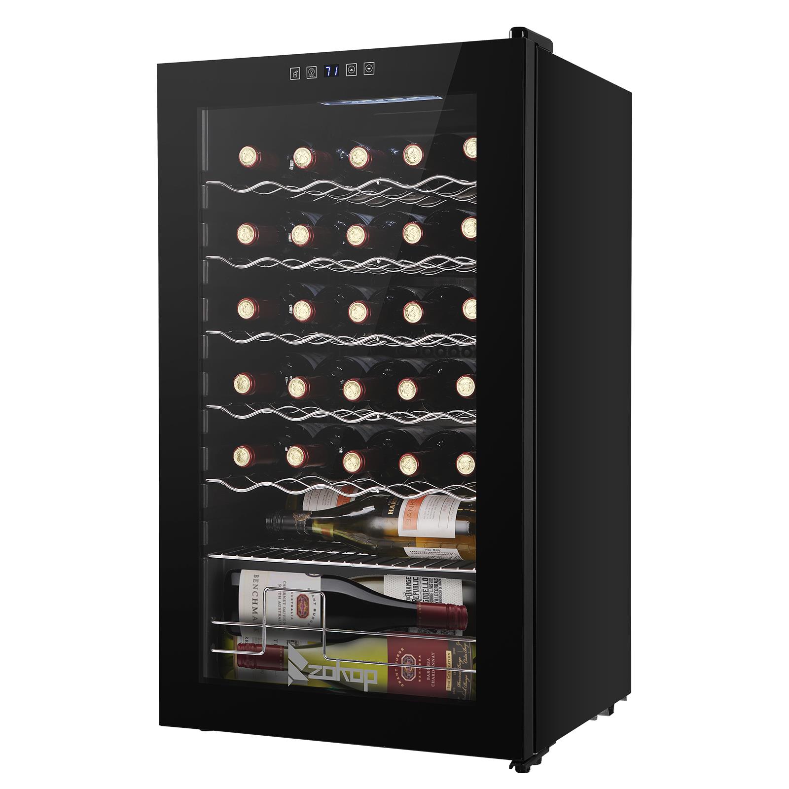Magic Chef 12Bottle SingleZone Wine Cooler in Black