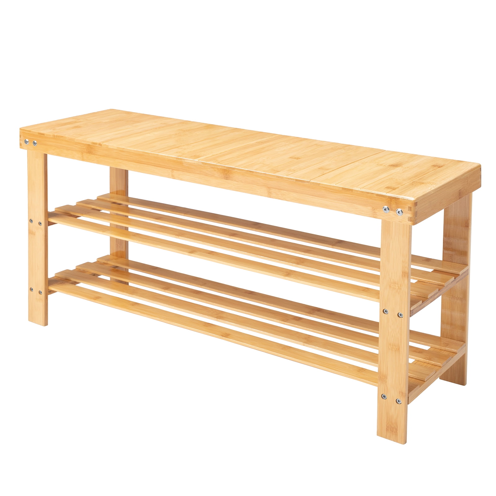 Ktaxon Large 35.5in Bench, 3-Tier Shoe Organizer with Storage Shelf for ...