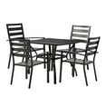 thumbnail image 1 of Ktaxon 35 Inch Metal Outdoor Dining Table & 4 Chair Set, Square Patio Furniture with Umbrella Hole for Garden Backyard, Black, 1 of 10